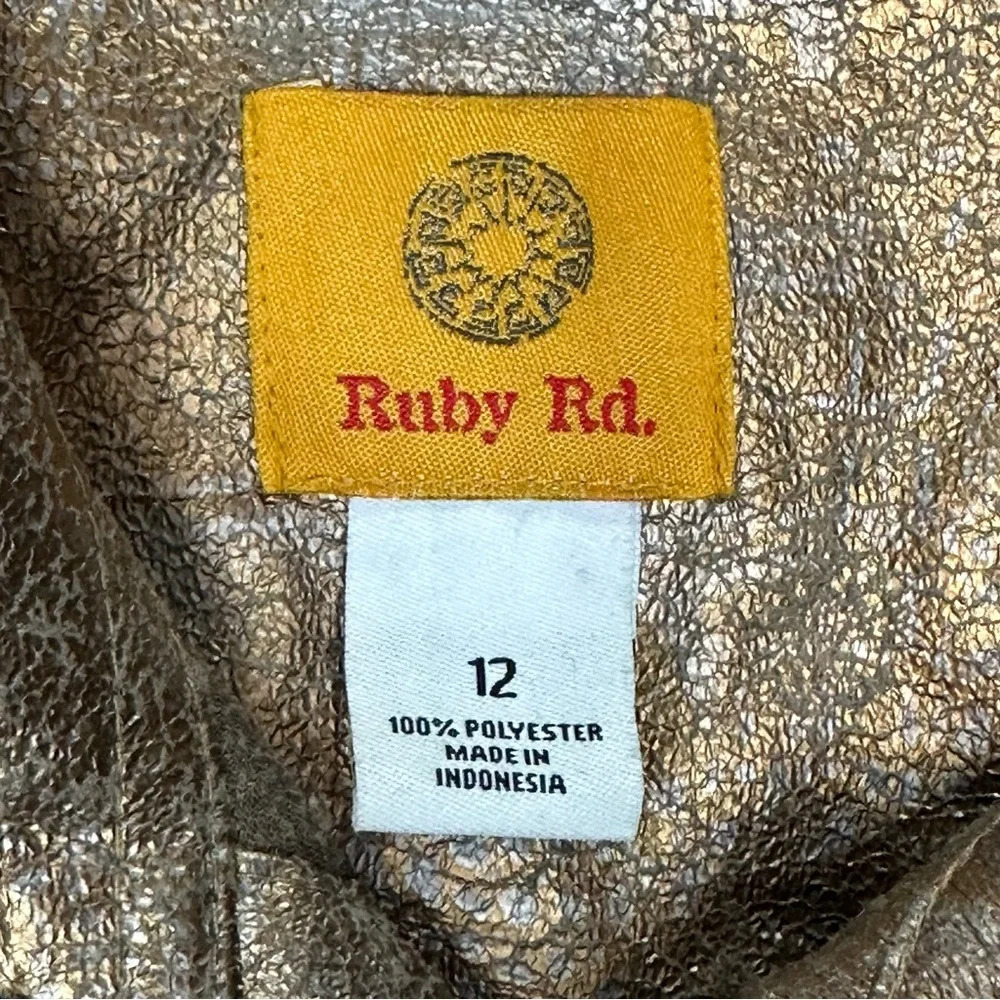 Ruby Red Women's Metallic Gold Jacket Sz: 12 - Picture 7 of 9